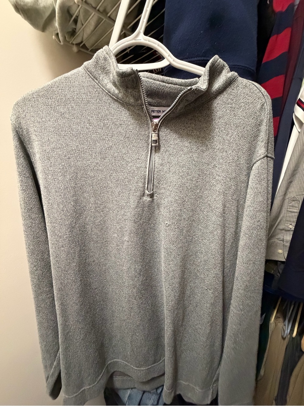 Peter Millar Men's Heather Gray quarter zip
